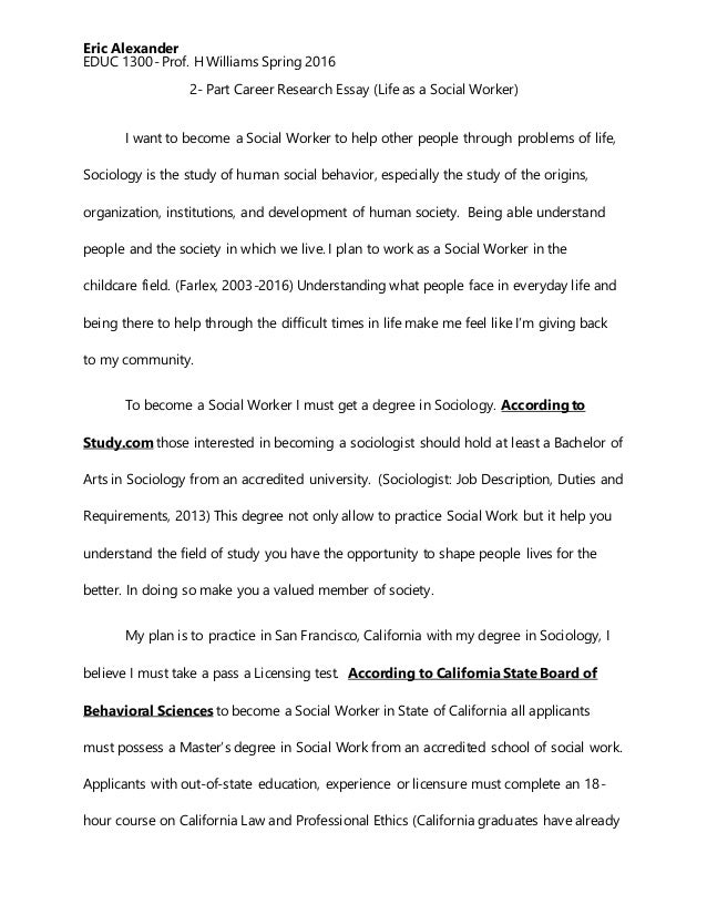 why do i want to become a social worker essay